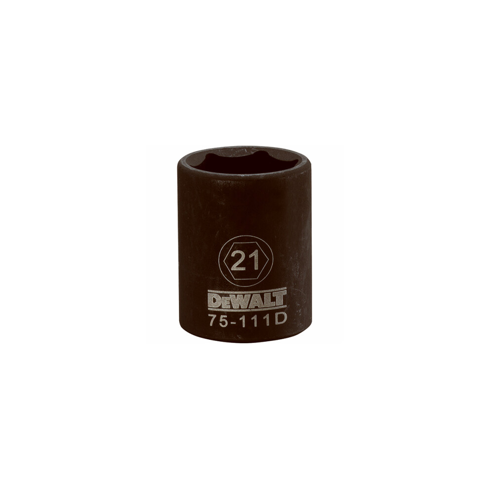 Metric Impact Socket, 6-Point, Black Oxide, 1/2-In. Drive, 21mm DWMT75111OSP