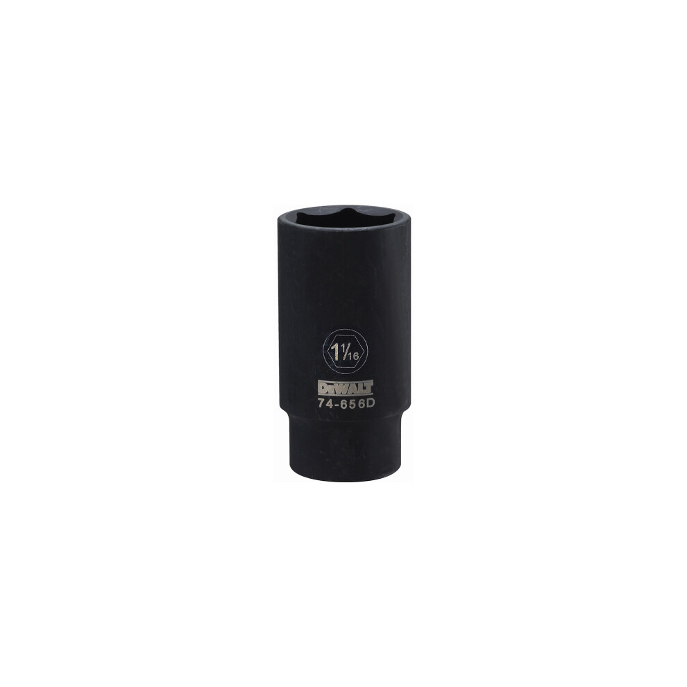 SAE Deep Impact Socket, 6-Point, Black Oxide, 1/2-In. Drive, 1-1/16-In. DWMT74656OSP