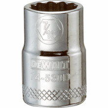 SAE Socket, Shallow, 12-Point, 7/16 In., 3/8 In. Drive - DWMT74530OSP
