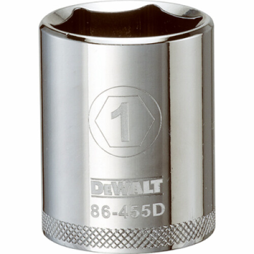 DeWalt SAE Socket, Shallow, 6-Point, 1 In., 1/2 In. Drive - DWMT86455OSP