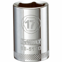 Metric Shallow Socket, 6-Point, 1/2 In. Drive, 17mm - DWMT86517OSP