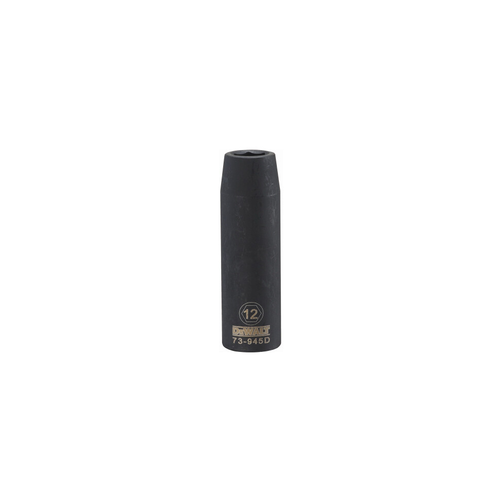 Metric Deep Impact Socket, 6-Point, Black Oxide, 1/2 In. Drive, 12mm - DWMT73945OSP