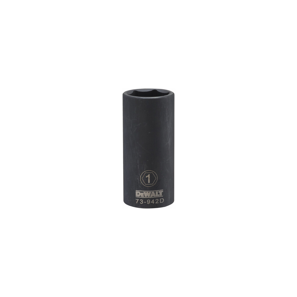 SAE Deep Impact Socket, 6-Point, Black Oxide, 1/2-In. Drive, 1-In. -DWMT73942OSP