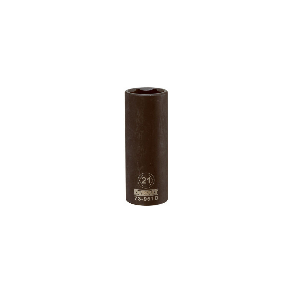 Metric Deep Impact Socket, 6-Point, Black Oxide, 1/2-In. Drive, 21mm DWMT73951OSP