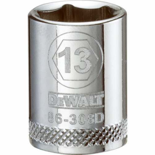 DeWalt Metric Shallow Socket, 6-Point, 3/8 In. Drive, 13mm - DWMT86308OSP
