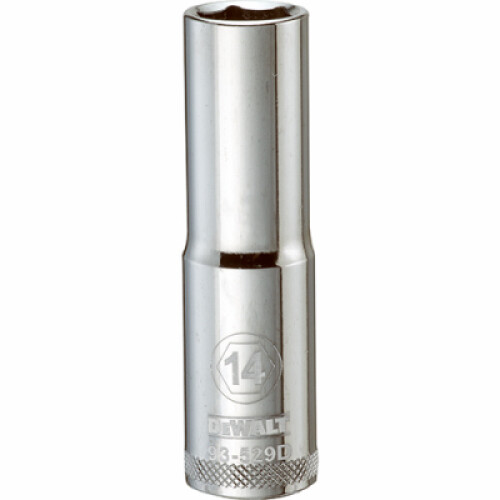 DeWalt Metric Deep Socket, 6-Point, 1/2 In. Drive, 14mm - DWMT93529OSP