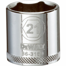 Metric Shallow Socket, 6-Point, 3/8 In. Drive, 21mm - DWMT86316OSP