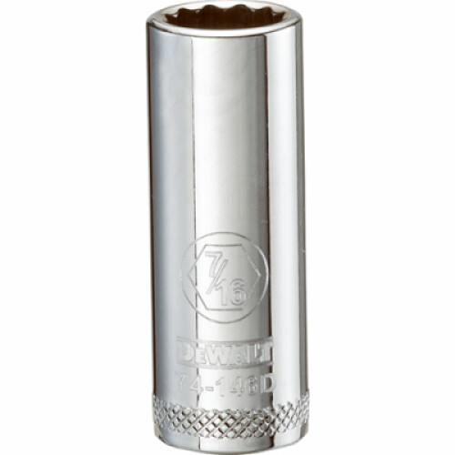 DeWalt SAE Socket, Deep, 12-Point, 7/16 In., 3/8 In. Drive - DWMT74146OSP