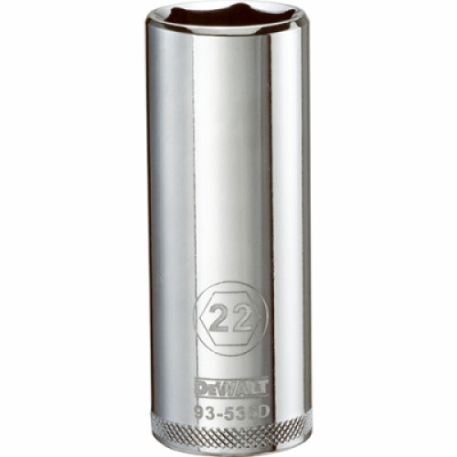 DeWalt Metric Deep Socket, 6-Point, 1/2 In. Drive, 22mm - DWMT93536OSP