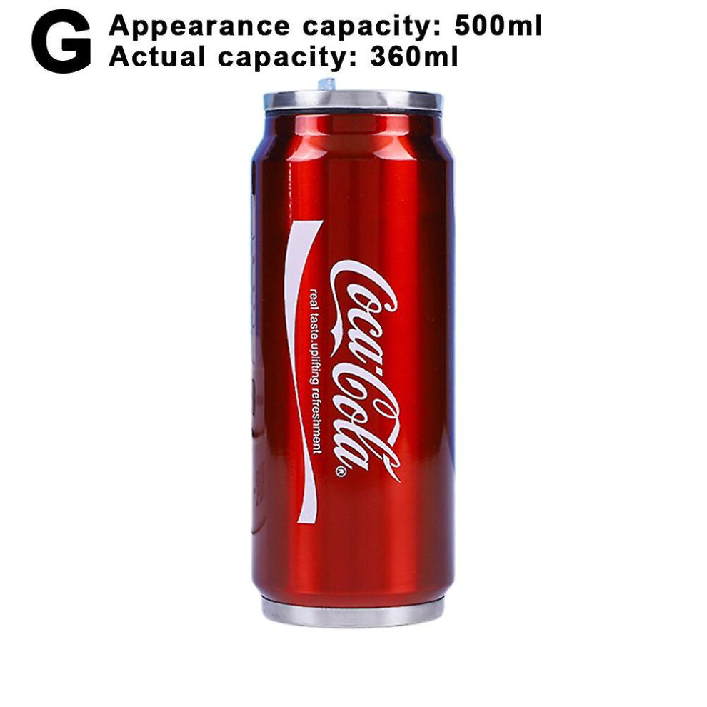 (Actual Capacity 360Ml, Red) 350ml/500ml Coca Cola Mug, Hot And Cold Insulation, 304 Stainless Steel Thermos, Coke Giant Water Bottle, Custom Car Tra