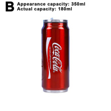 (Actual Capacity 180 Ml, Red) 350ml/500ml Coca Cola Mug, Hot And Cold Insulation, 304 Stainless Steel Thermos, Coke Giant Water Bottle, Custom Car Tra