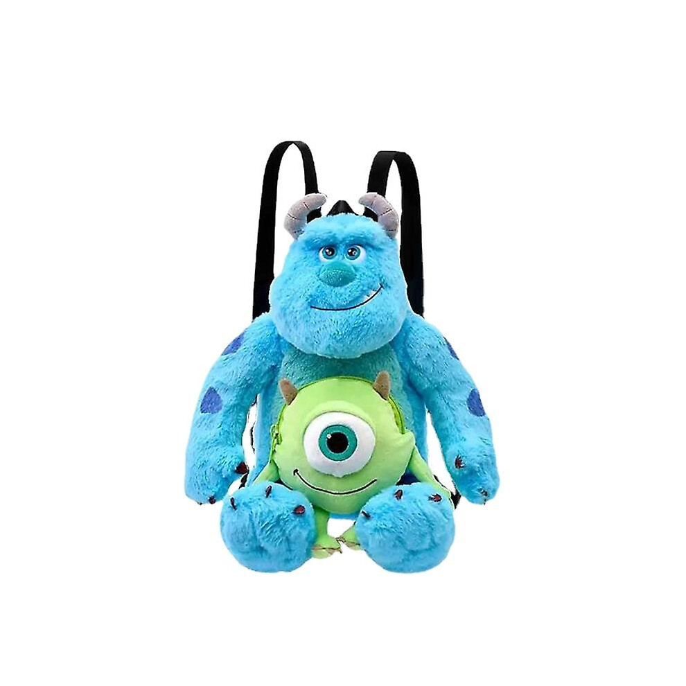 Sully With Monsters Inc Mike Cosplay Double Strap Plush Backpack Anime Cartoon Sulley James P. Sullivan Bookbag