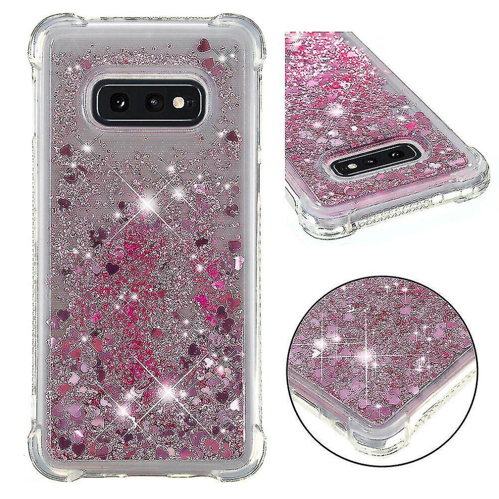 Samsung Galaxy S10e Case Glitter Liquid Transparent Sparkly Shiny Bling Crystal Clear Flowing Quicksand Cover Tpu Silicone - Rosegold 9497821086008