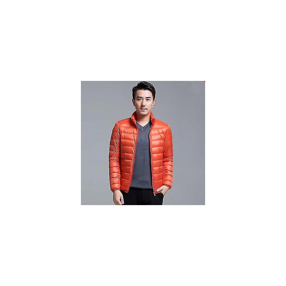 (Orange, 6XL) Men All-season Ultra Lightweight Packable Down Jacket Water And Wind-resistant Breathable Coat Big Size Men Hoodies Jackets-image-OPC-PDQBVBJ-NEW