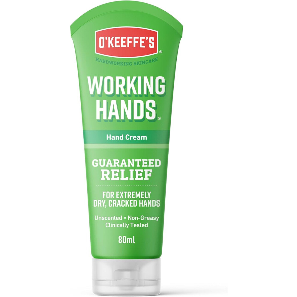 O'keeffe's Cream Working Hands, 80Ml Tube Hand Extremely Dry Cracked Hands | Instantly Boosts Moisture Levels, Creates A Protective Layer Prevents Moisture Loss