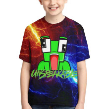(D, 9-10 Years) Unspeakable 3d Printed Kids Boys Girls Shirts Short Sleeve Graphic T-shirts Tee Round Neck Tops