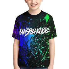 (C, 11-12 Years) Unspeakable 3d Printed Kids Boys Girls Shirts Short Sleeve Graphic T-shirts Tee Round Neck Tops