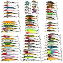 Pack Of 71pcs Mixed Fishing Lure Set Kit Minnow Lures Crankbaits Artificial Hard Lure Bait Bass Carp
