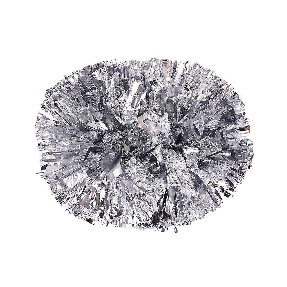 (Silver) Game Pom Poms Cheerleading Cheering Ball Flower Sports Match Vocal Dance Party