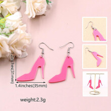 (C) For Pink Barbie Acrylic Earrings For Women And Girls, 2pairs Cosplay Costume Earring, Weddings Parties Accessories Gifts