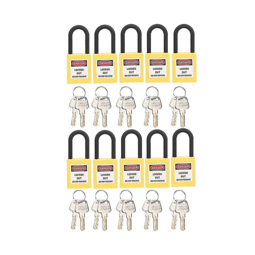 10Pcs Safety Lockout Padlock 38Mm Nylon Shackle Engineering Plastics Hazardous Energy Isolation Key 9497821094287