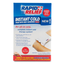 RAPID RELIEF INSTANT COLD PACK WITH SELF ADHERING WRAP 5"X9" WHITE 9"
