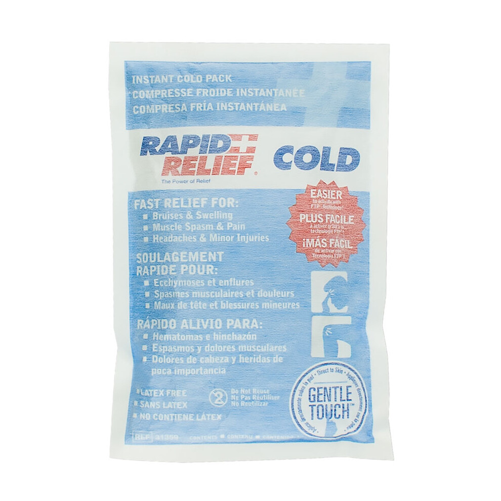 RAPID RELIEF INSTANT COLD PACK LARGE 5"X 9" WHITE 9