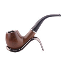 (brown) Tobacco Pipe, Handmade Wooden Pipe, Perfect Beginner Pipe, Gift Bent Ring Resin Pipe Filter Removable And Washable 1pcsd-