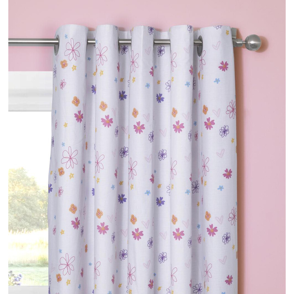 (Curtains - 66x72") Girls pink unicorn bedding duvet set pastel colour bedroom quilt cover