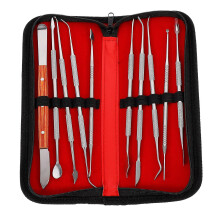 10pcs Stainless Steel Wax Carver Double Ended Dental Wax Modeling Sculpting Tool