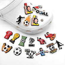 18 Pcs Football Soccer Shoe Charms For Croc Clog Shoes Decoration For Boy Girl Women Men