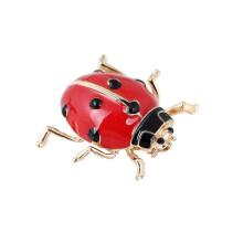 Fashion Enamel Red Ladybug Insect Brooches Beetle Pin Scarf Corsage Jewelry Gift Hfmqv