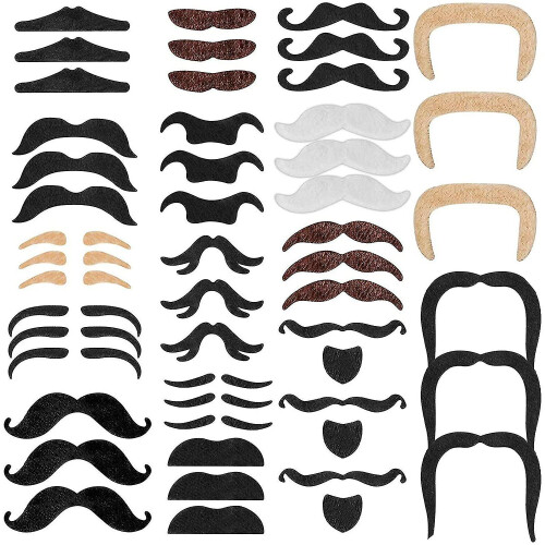 48 Pcs Self-adhesive Mustache Sticking On Adhesive Beard For Party