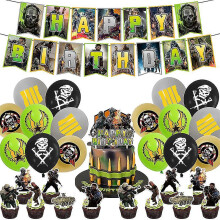 Call Of Duty Themed Birthday Party Decorationscall Of Duty Birthday Banner Cake Insert Balloon Spiral Charm