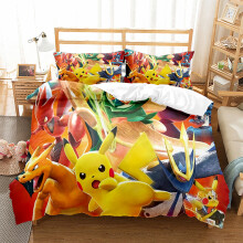 (Style 03, Single(135X200CM/2PCS)) Pokemon Kids Bedding Single Double Duvet Cover UK