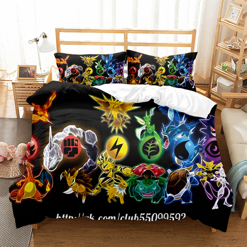 (Style 23, Single(135X200CM/2PCS)) Pokemon Kids Bedding Single Double Duvet Cover UK