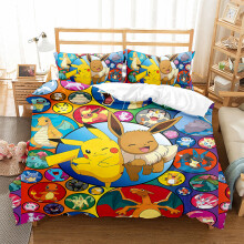 (Style 18, Double(200X200CM/3PCS)) Pokemon Kids Bedding Single Double Duvet Cover UK