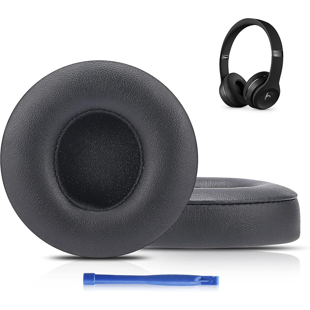 () Updated Thickened Solo Wireless 23 Replacement Ear Pads Earpads For Beats Solo 23 Wireless Headphone (White) Black/White