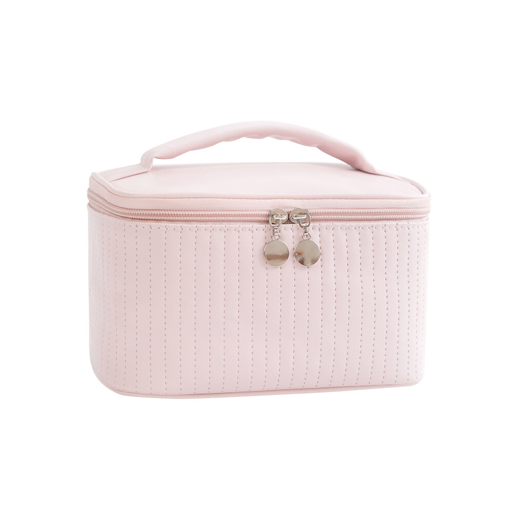 (Pink) Cake Makeup Bag For Women Large Capacity Portable Travel Cosmetic Organizer