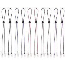 Bestonzon 10pcs Adjustable Bib Holder Clips Flexible Napkin Bib Clips Holders Bib Towel Clips Face Covering Lanyard Neck Strap Chain Clip