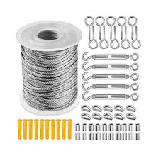 30m Steel Pvc Coated Flexible Wire Rope Soft Cable Transparent Stainless Steel Clothesline Diameter