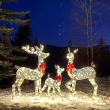 3pcs Light Up Christmas Reindeer Xmas Twinkling Deer Outdoor Garden Deocrations