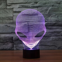 (7 Colors) Alien 3D Bedside Lamp Night Light - Touch Control, 7-Color LED, Energy-Saving, Bedroom/Living Room Decor, Colorful Ambient Light