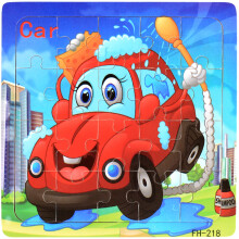 (FH-218) 20piece Wooden Puzzle Cartoon Animals Car Letter Kids Educational Learning Toys