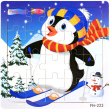 (FH-223) 20piece Wooden Puzzle Cartoon Animals Car Letter Kids Educational Learning Toys