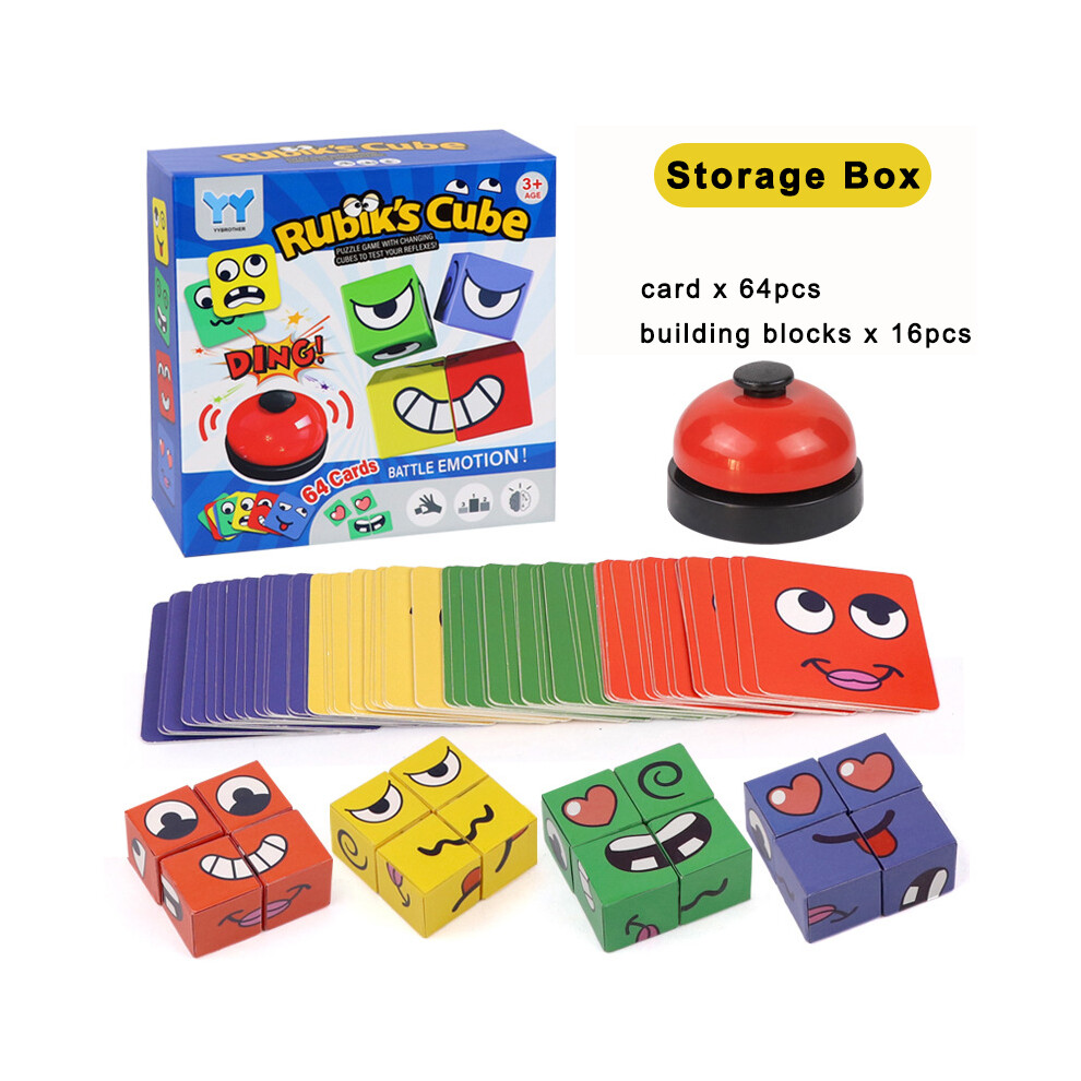 (ch002) Kids Face Change Expression Puzzle Building Blocks Montessori Cube Table Game Toy Early Educational Toys for Children Gifts