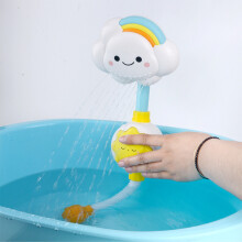 (WHITE) Baby Bath Toys New Cloud Rainbow Shower Bathroom Toys Clouds Model Baby Bath Toy Sprinkler Water Toy Cute Spray Shower Kids Gift