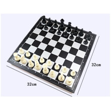 (BH90-Black-32x32cm-B) Folding magnetic chess portable family board game magnetic wooden folding board toy