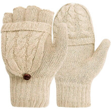 Women Winter Glovesknitted Convertible Fingerless Mittens With Mitten Cover Knitted Mitten Gloves For Cold Days