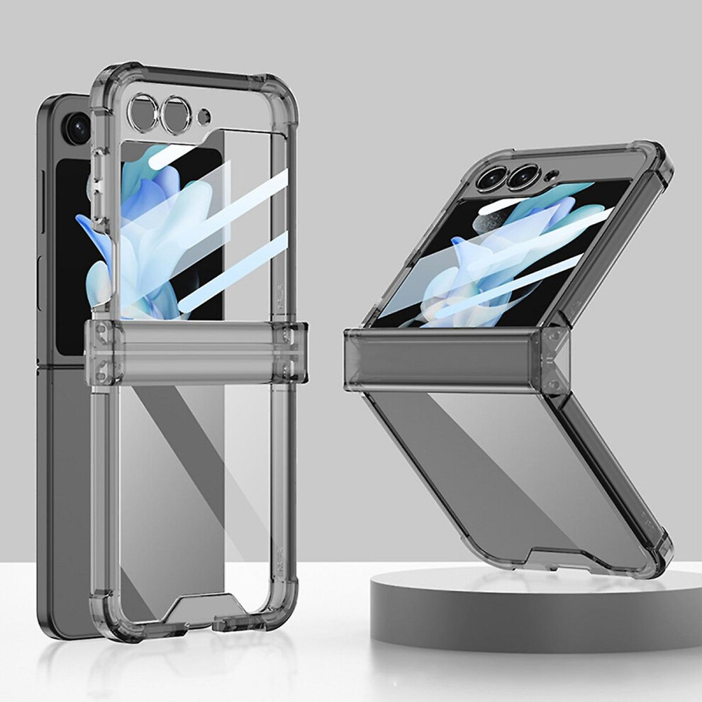 (Clear ) Z Flip 5 Case, Clear Hard Pc Soft Tpu Four Corners Shockproof Case Compatible Samsung Galaxy Z Flip 5 With Hinge Protection Black 9152243623728